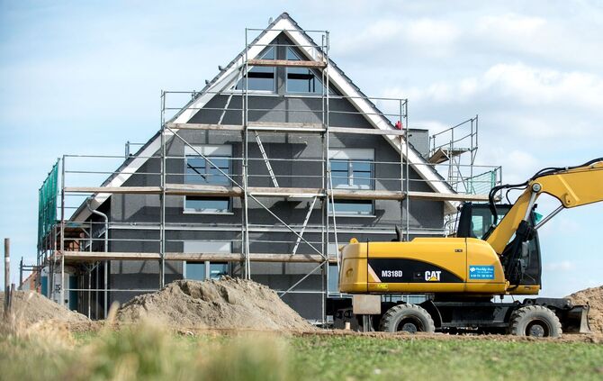 Baustelle eines Einfamilienhauses