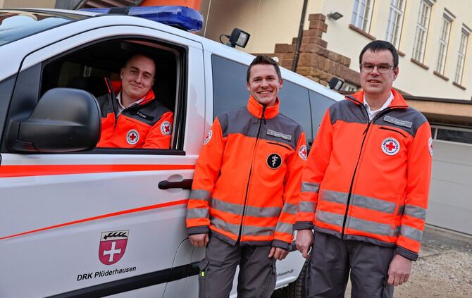 Das DRK Plüderhausen hat sich personell neu aufgestellt: Luis Grau (Bereitschaftsleiter), Daniel Schumacher (stellvertretender B