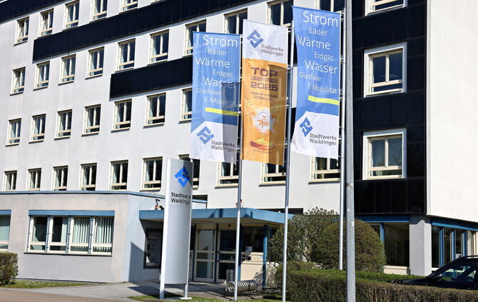 Zentrale der Stadtwerke Waiblingen in der Schorndorfer Straße.