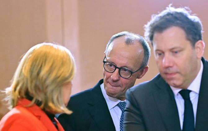 Bärbel Bas, Friedrich Merz und Lars Klingbeil