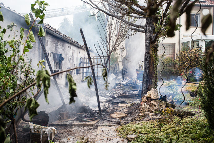 Brand, Schlesierweg, Waiblingen, 14.07.2020.