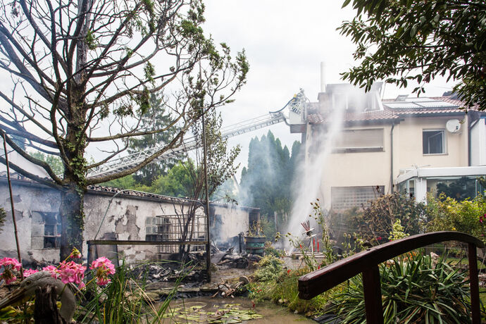 Brand, Schlesierweg, Waiblingen, 14.07.2020.
