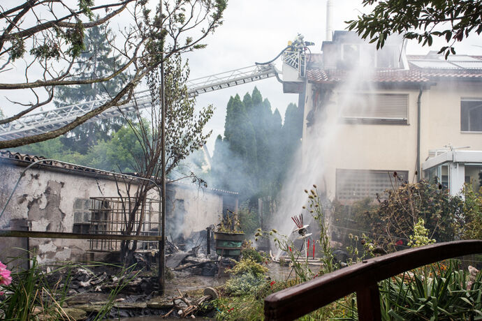 Brand, Schlesierweg, Waiblingen, 14.07.2020.