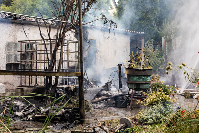 Brand, Schlesierweg, Waiblingen, 14.07.2020.