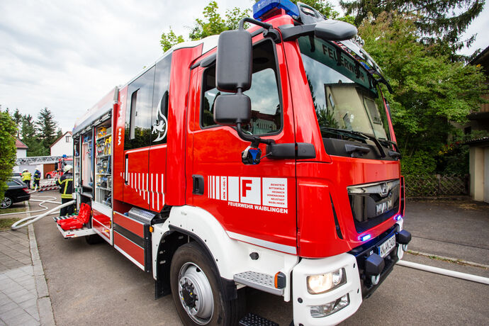 Brand, Schlesierweg, Waiblingen, 14.07.2020.
