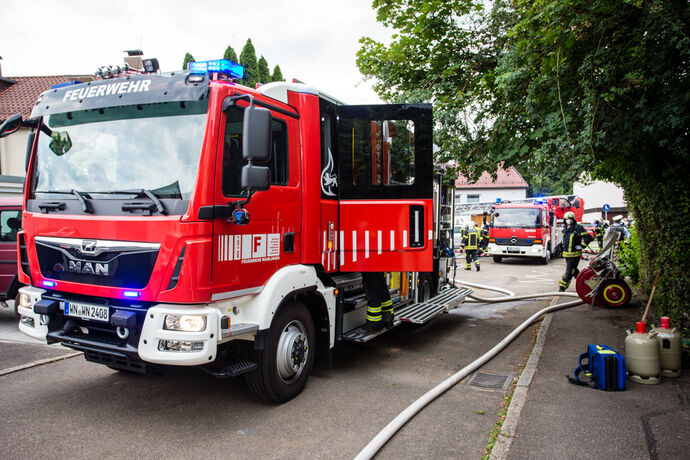 Brand, Schlesierweg, Waiblingen, 14.07.2020.