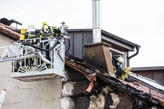 Brand, Schlesierweg, Waiblingen, 14.07.2020.