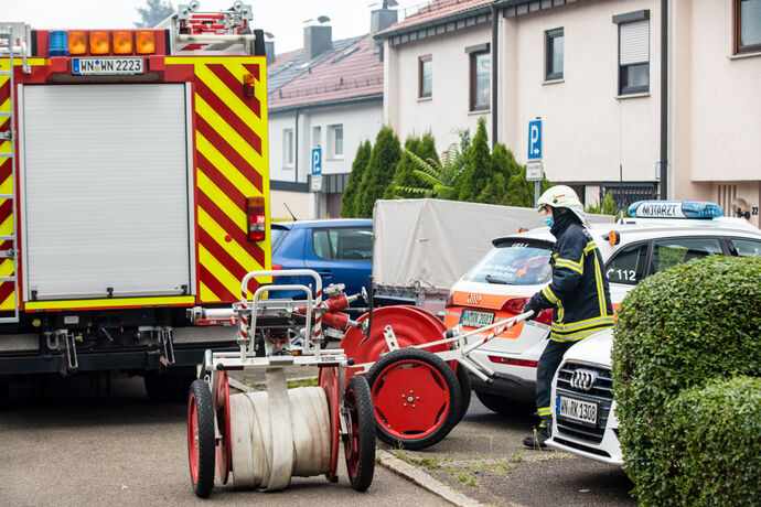 Brand, Schlesierweg, Waiblingen, 14.07.2020.
