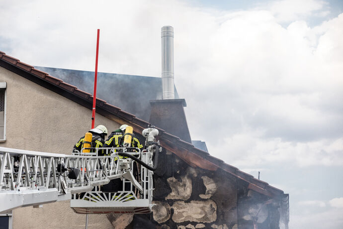 Brand, Schlesierweg, Waiblingen, 14.07.2020.