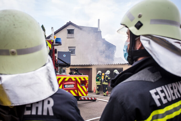 Brand, Schlesierweg, Waiblingen, 14.07.2020.