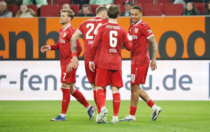 Der VfB Stuttgart hatte in Augsburg mächtig Grund zu jubeln.