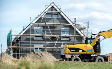 Baustelle eines Einfamilienhauses