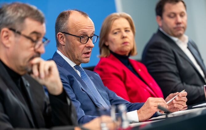 Spitzen der Koalition aus CSU, CDU und SPD