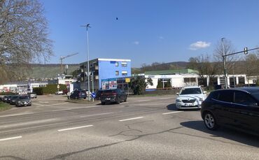 Cannonkreuzung in Weinstadt: Hier begegnen sich die Cannonstraße aus Beutelsbach, die Bruckwiesenstraße und die K1866 von Enders