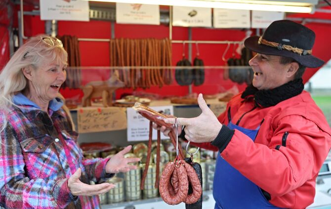 Krämermarkt in Welzheim! Das hebt die Stimmung am trüben Mittwoch.