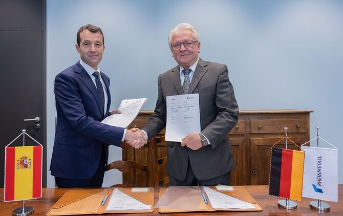 Die Chefs von Indra und Rheinmetall