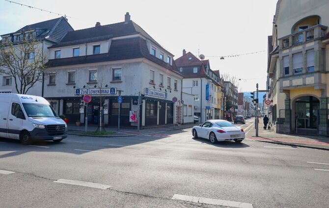 Bahnhofstraße/Stuttgarter Straße in Fellbach.