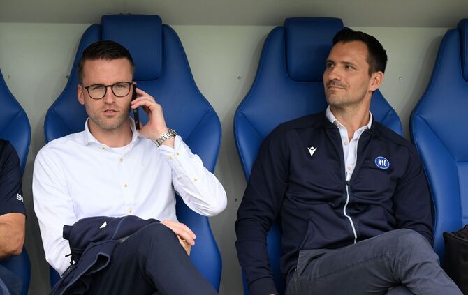 Beschäftigen sich mit der KSC-Kaderplanung: Timon Pauls und Mario Eggimann