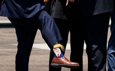 Socken mit dem Bildnis von US-Präsident Donald Trump