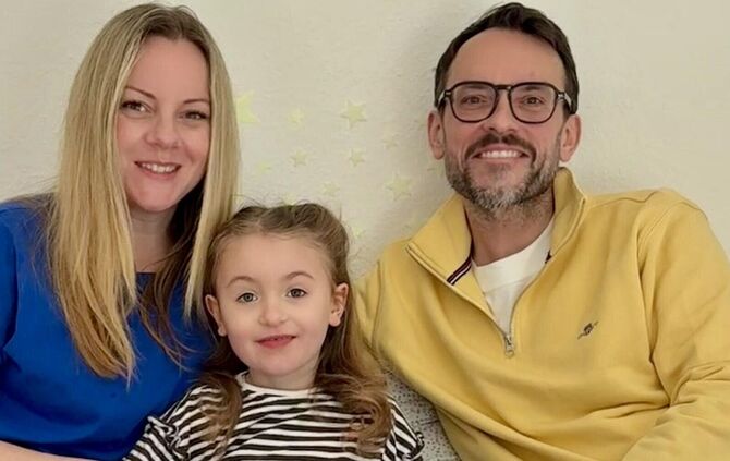 Sabina und Alexander Bosch mit ihrer Tochter Hannah. Die Fünfjährige ist mit einem seltenen Gendefekt zur Welt gekommen.