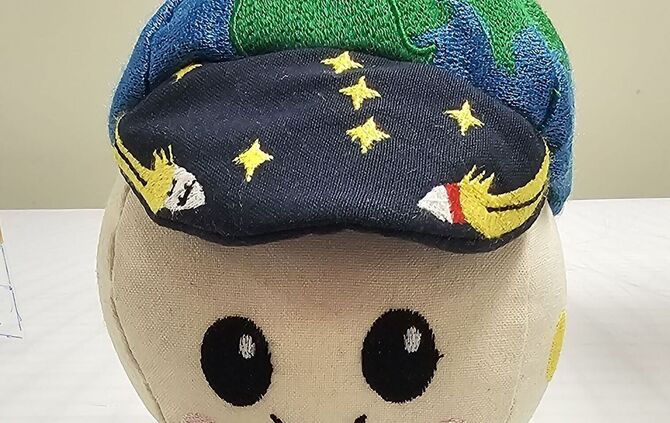 Das Schwerelosigkeits-Maskottchen "Rise"