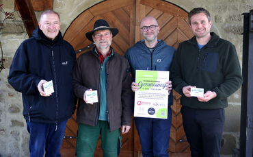 Mitinitiator Karl-Heinz Jaworski, Dr. Jürgen Rommel, Michael Maier und Christian Escher von den beteiligten Betrieben (von links