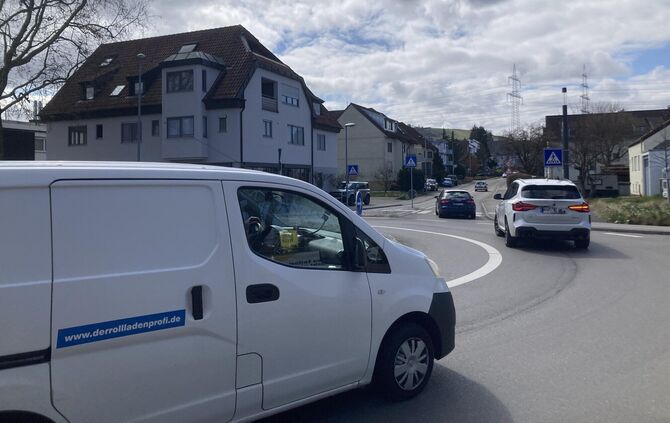 Der Post-Kreisverkehr in Beutelsbach.