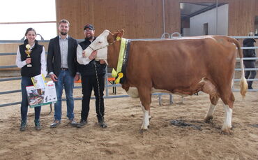 Das ist Brigitte. Sie kommt vom Petershaldenhof in Alfdorf-Pfahlbronn und ist die Gesamtsiegerkuh der diesjährigen Schau des Rin