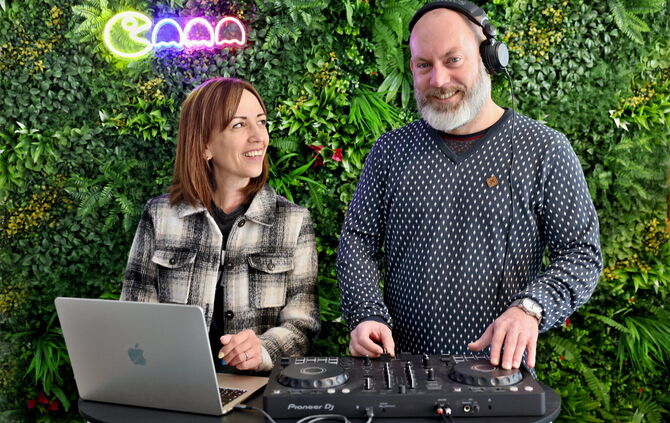 Astrid und René Schubert im "Futurhinos for Kids".