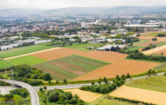 Luftbild Gewann Schmaler Pfad, Westumfahrung, Waiblingen, 17.07.2020.