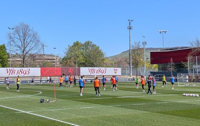 Die VfB-Profis beim öffentlichen Training am Mittwochnachmittag.