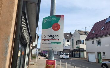 Plakat der "Unsere Grüne Glasfaser" in Waiblingen.
