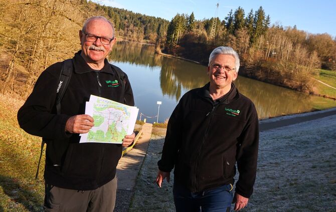 Hier geht's los: Der nun beschlossene, neue Premiumwanderweg im Schwäbischen Wald beginnt am Leinecksee. Erdacht haben ihn die W