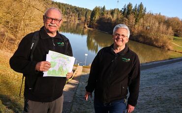 Hier geht's los: Der nun beschlossene, neue Premiumwanderweg im Schwäbischen Wald beginnt am Leinecksee. Erdacht haben ihn die W