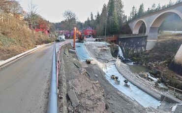 An dieser Stelle waren die Schäden durch das Hochwasser im Juni 2024 am größten. Die Arbeiten sind nun so gut wie abgeschlossen.
