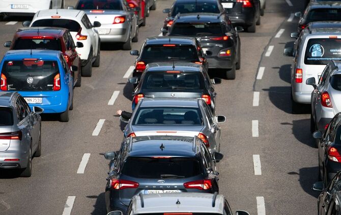 Stau auf der Autobahn