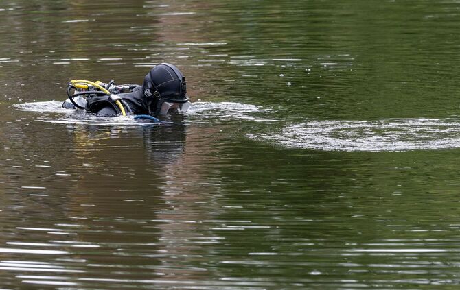 Suche der Polizei im Reinickendorfer Breitkopfbecken
