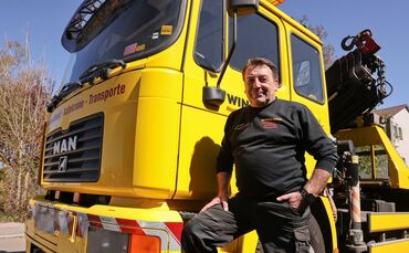 Thomas Winkelhock betreibt die Transport- und Abschleppfirma Winkelhock im Gewerbegebiet Ameisenbühl. Die hohen Spritpreise sind