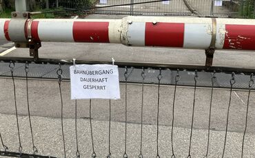 Der Bahnübergang Gleisstraße ist seit 18. Februar gesperrt.