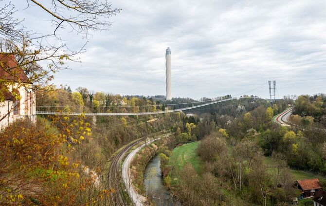 Fußgängerhängebrücke Neckarline Rottweil