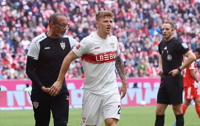 Finn Jeltsch verletzte sich gegen den FC Bayern München an der Hüfte.