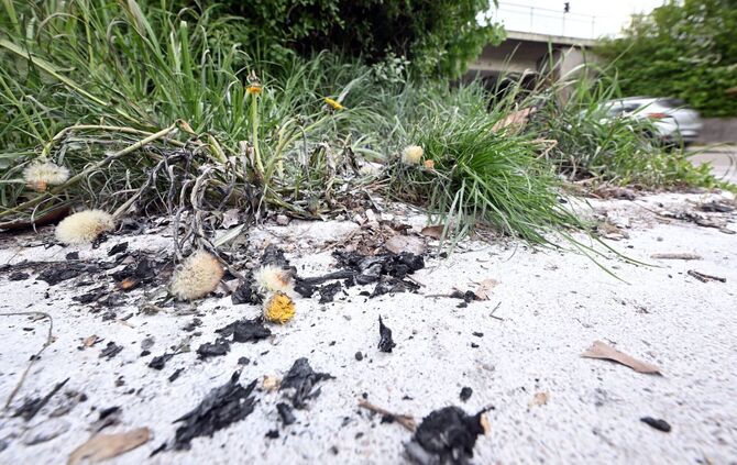 Brandspuren in Karlsruhe-Durlach