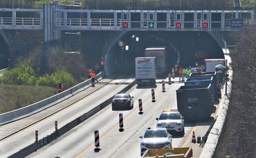 Engelbergtunnel Richtung Karlsruhe einspurig befahrbar