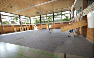 Die Olgahalle am Berufschulzentrum nachdem im Sommer 2024 die Flüchtlinge ausgezogen waren (Archivfoto).