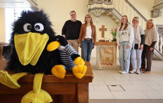 Pfarrer Thomas Scheiner, Sabine Scheiner, Pia Grau, Tanja Grau und Stefanie Geissert (von links) sind das Team der "Kirche für k
