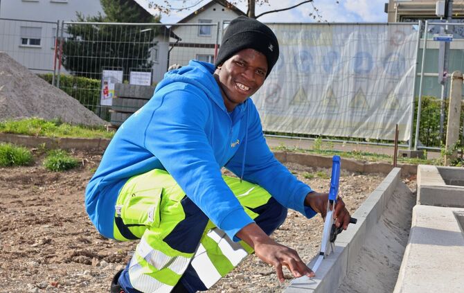 Lancine Kante, angehender Straßenbauer.