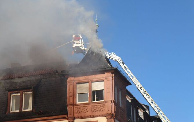 Dachstuhlbrand in Heidelberg