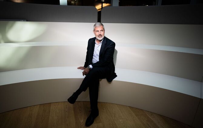 Gea-Chef Stefan Klebert im Newsroom