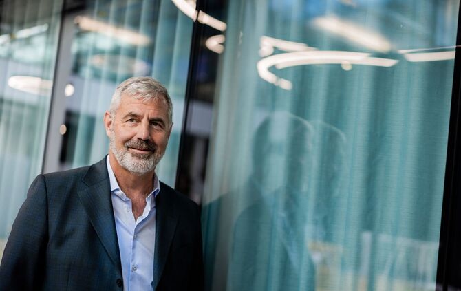 Gea-Chef Stefan Klebert im Newsroom