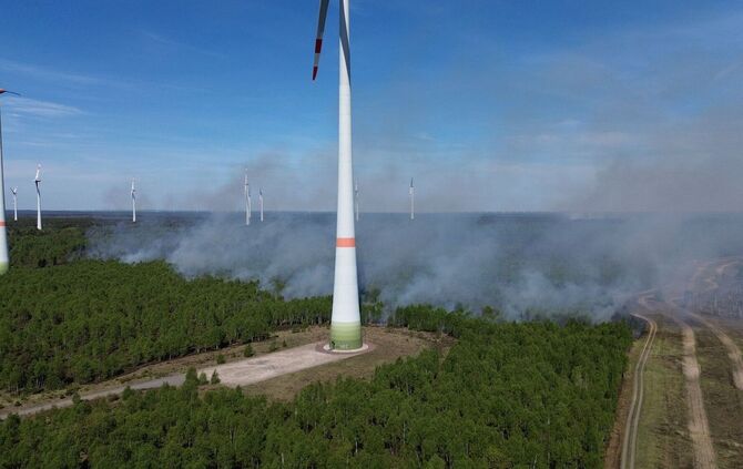 Waldbrand auf munitionsbelastetem Gelände bei Jüterbog